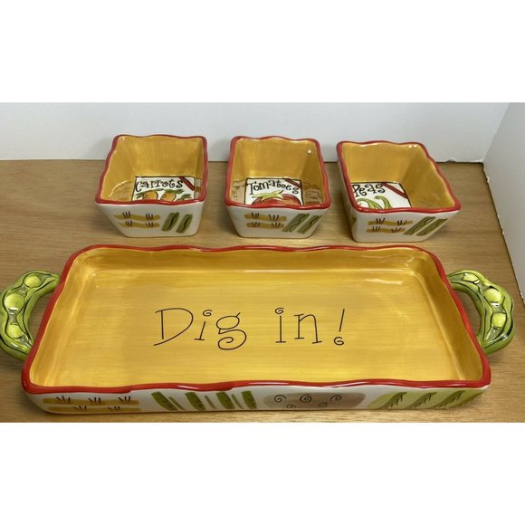 Pacific Enterprises vegetable Serving Dish 4 parts New in box Mercedes Banz - Picture 3 of 9